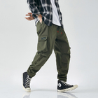 Men'S Casual Outdoor Elastic High Waisted Baggy Workout Pants With Pockets Solid Color