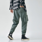 Men'S Casual Outdoor Elastic High Waisted Baggy Workout Pants With Pockets Solid Color