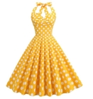 Small Quantity Clothing Manufacturer Retro Polka-Dot Halter Neck Lace-Up Slim Fit Corset Dress